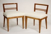 PAIR MID CENTURY OAK SIDE CHAI