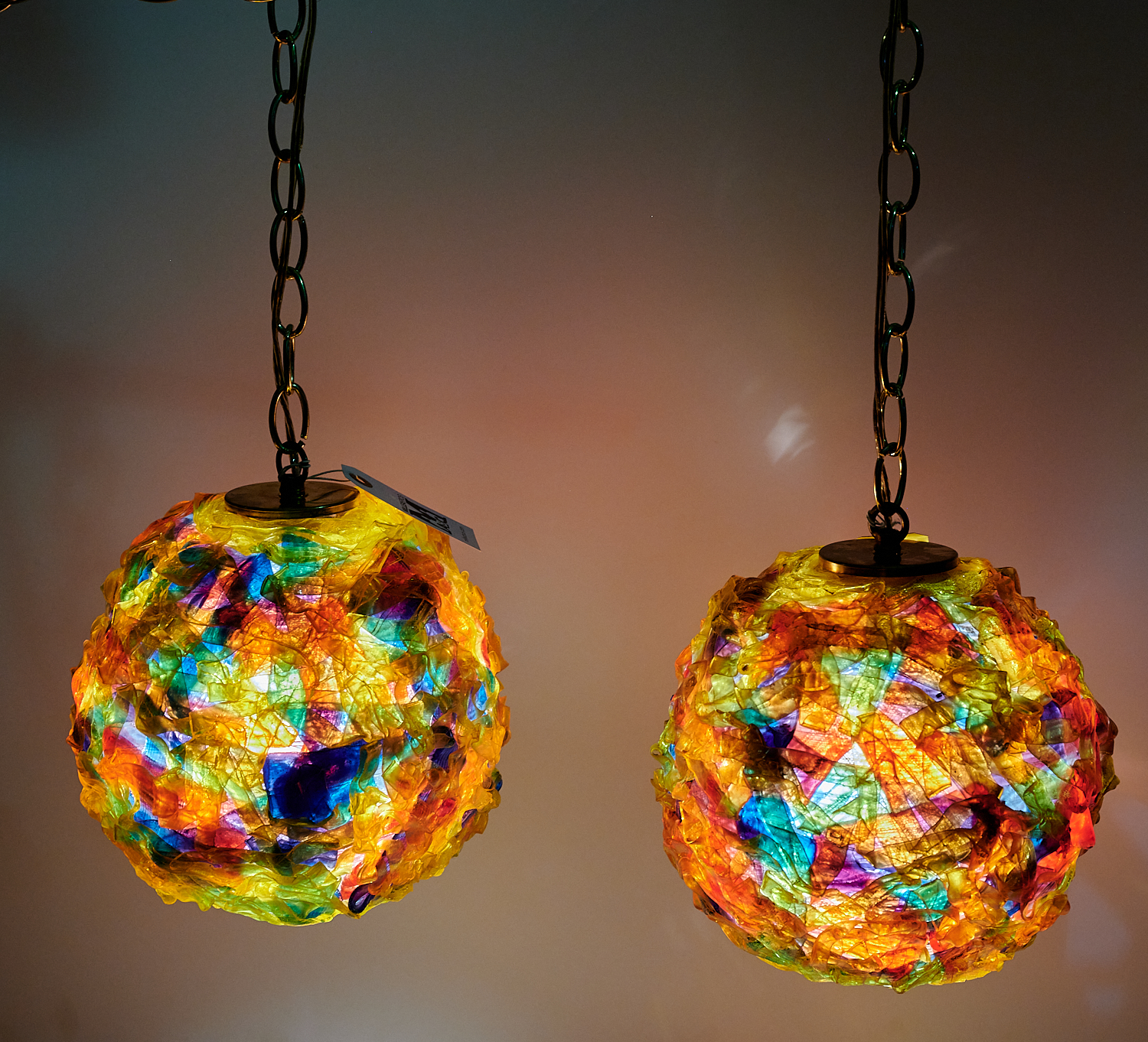 PAIR MID-CENTURY SPUN ACRYLIC
