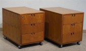 PAIR MID-CENTURY TEAK SIDE CHE