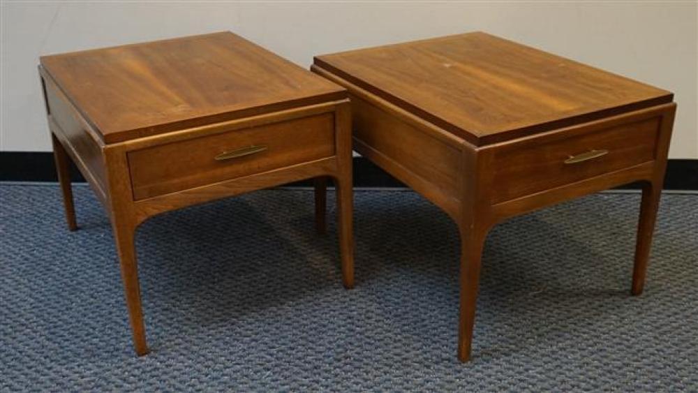 PAIR MID-CENTURY WALNUT MODERN SIDE