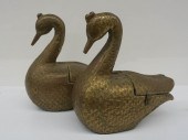 PAIR MIDDLE EAST BRASS MOUNTED