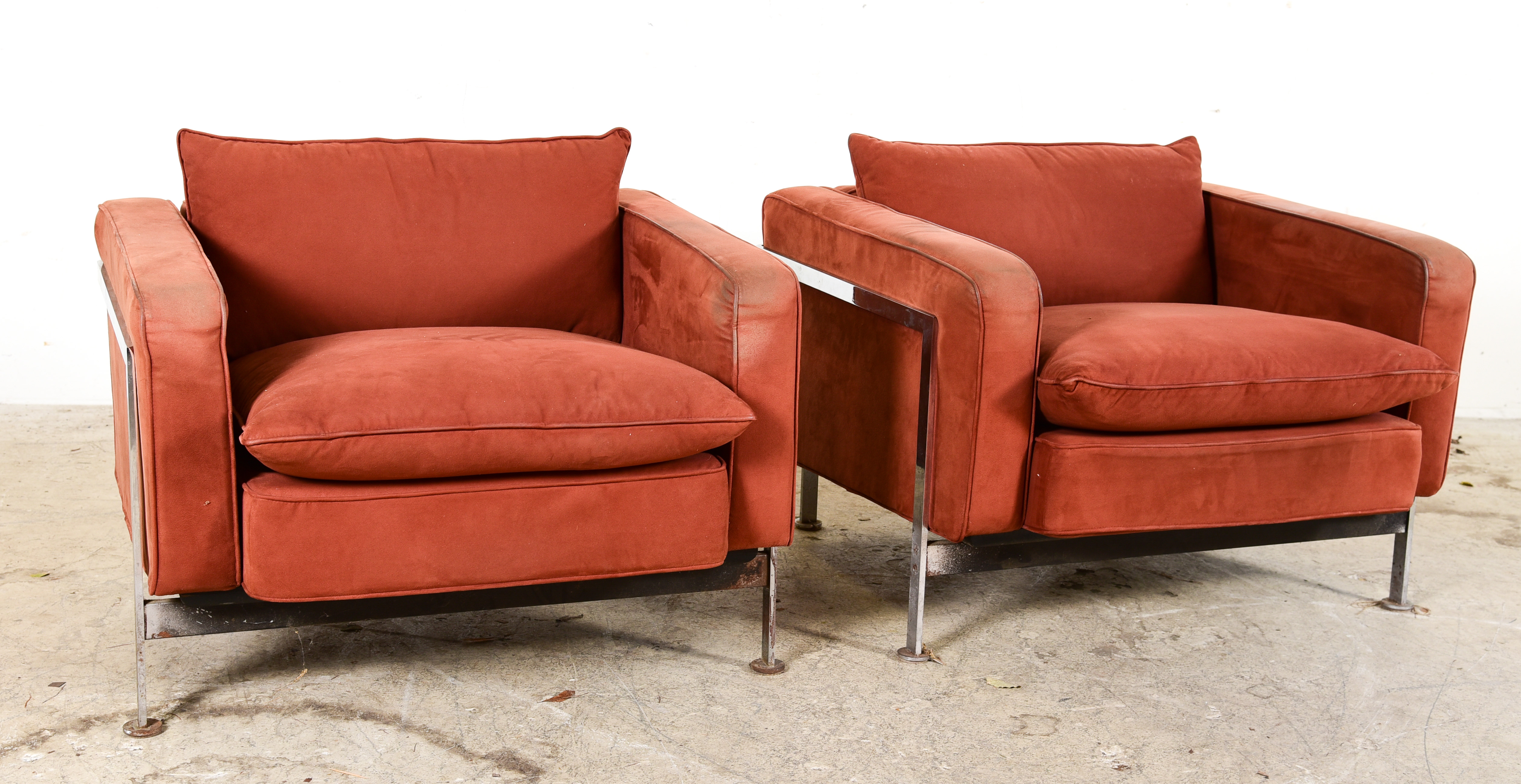 Pair Milo Baughman style chrome and