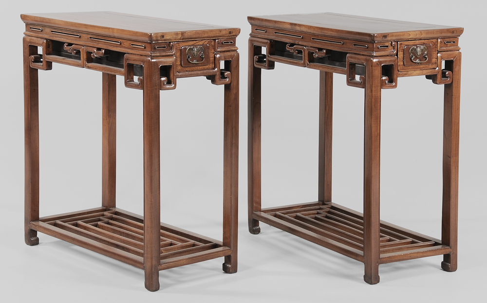 Pair Ming Style Fruitwood Tables