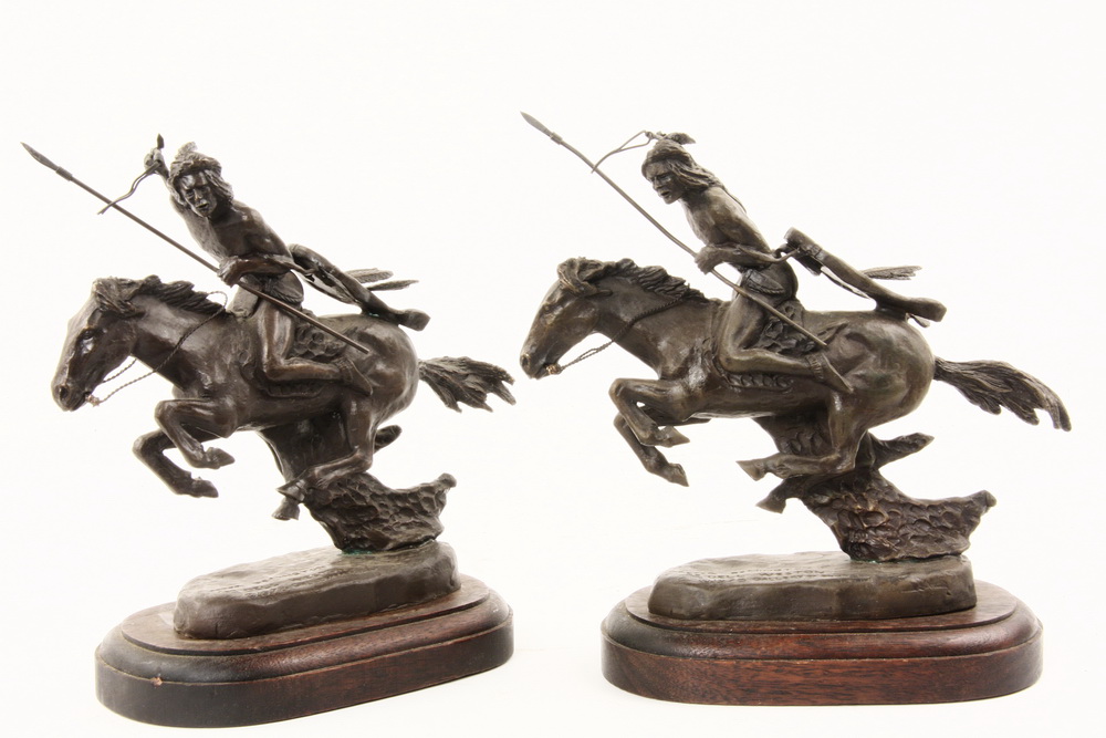 PAIR MINIATURE BRONZES - 'The