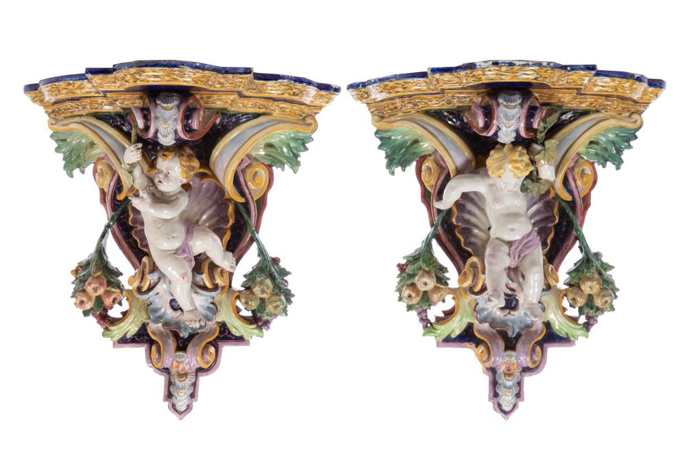 PAIR MINTON-STYLE MAJOLICA