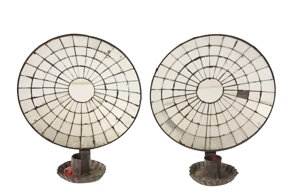 PAIR MIRRORED CANDLE SCONCES - Pair