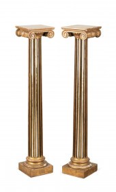 PAIR MIRRORED FLUTED COLUMN FO