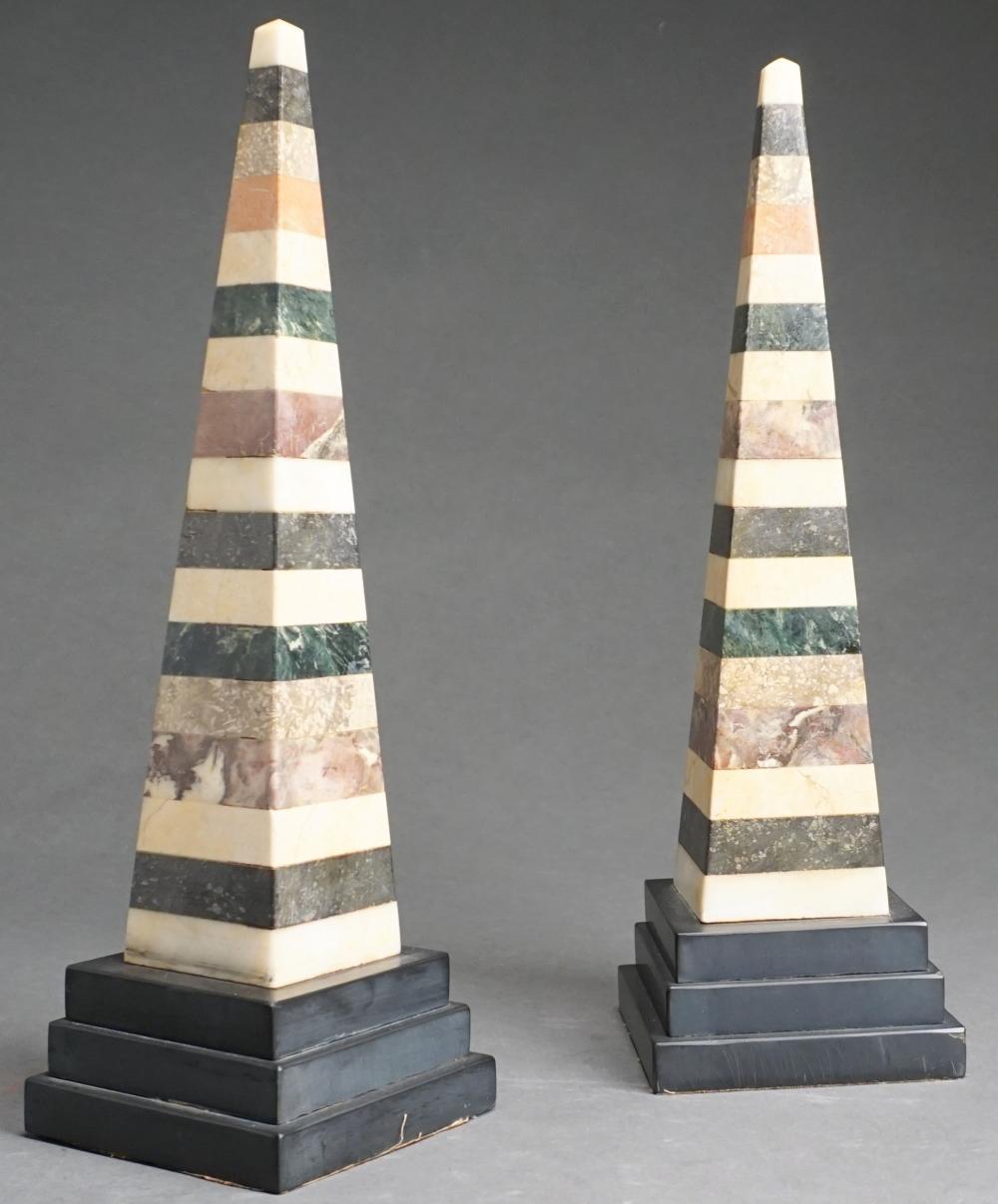 PAIR MIXED MARBLE AND HARDSTONE
