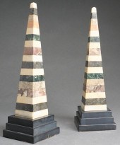 PAIR MIXED MARBLE AND HARDSTON