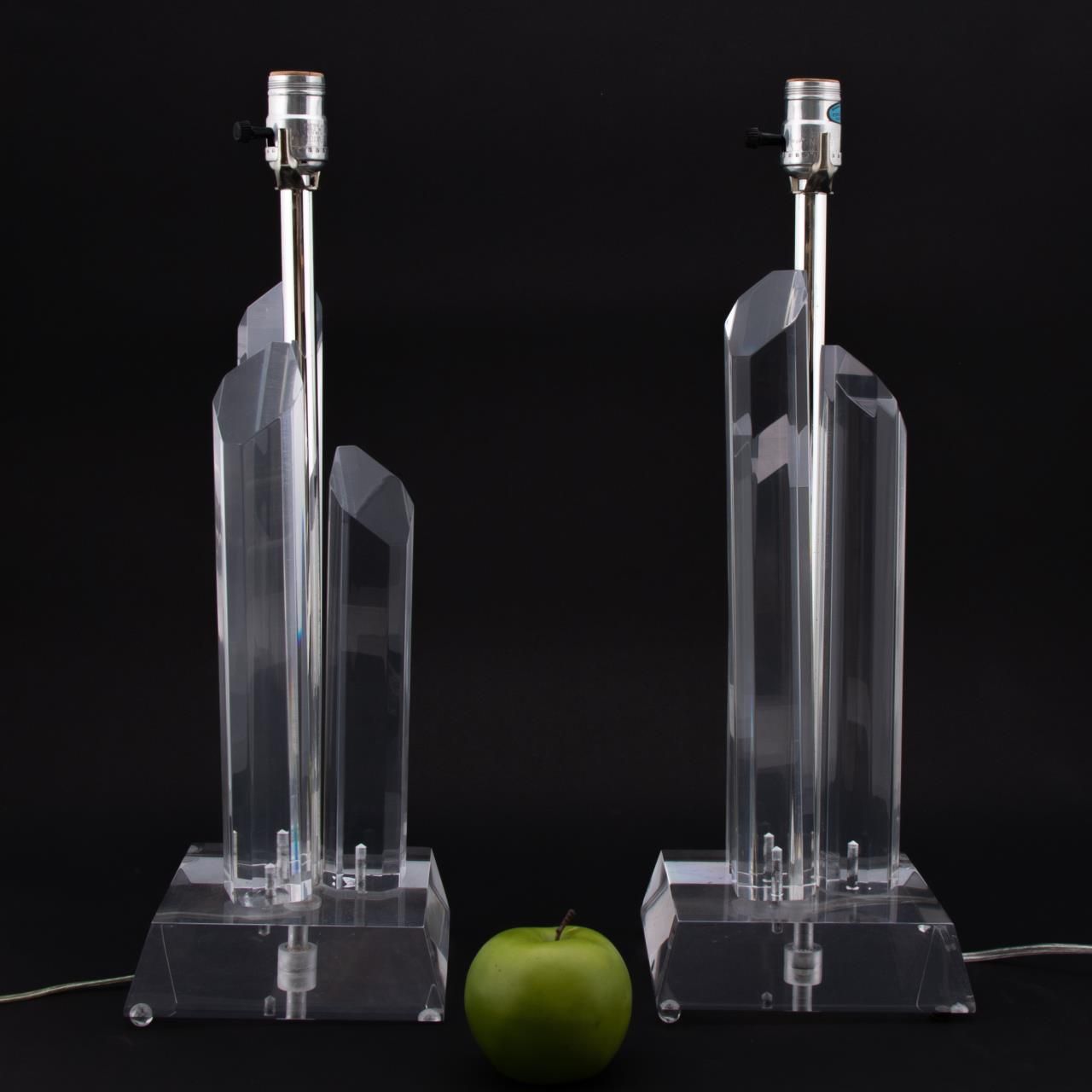 PAIR, MODERN 1970S LUCITE