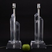 PAIR, MODERN 1970S LUCITE SCUL