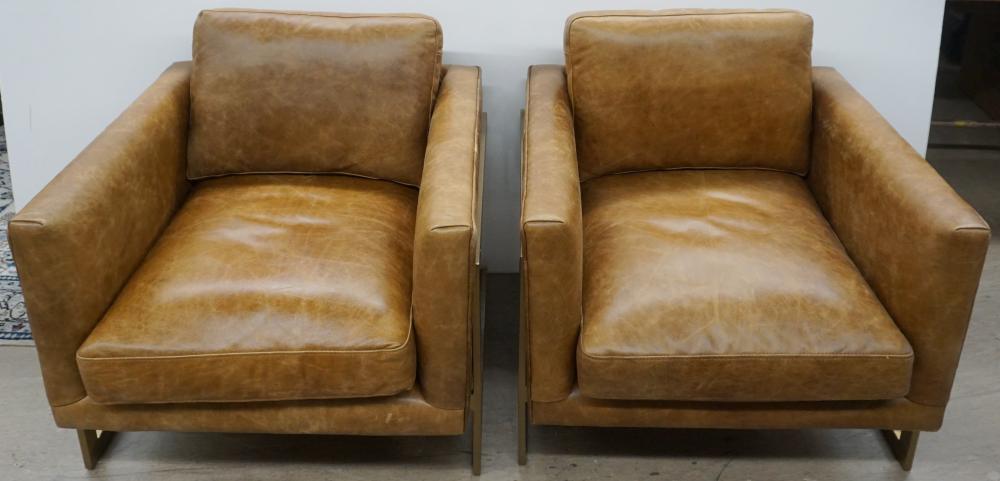 PAIR MODERN BRASS PLATED METAL