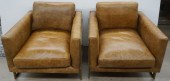PAIR MODERN BRASS PLATED METAL