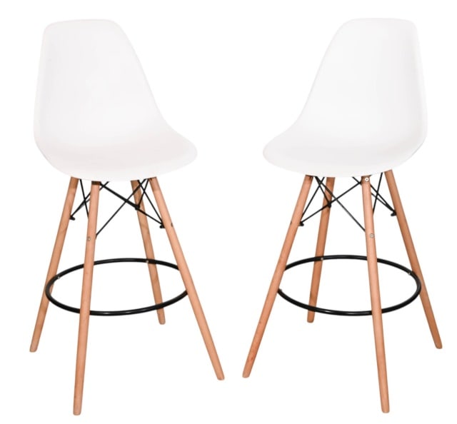 PAIR MODERN EGGSHELL STYLE BAR