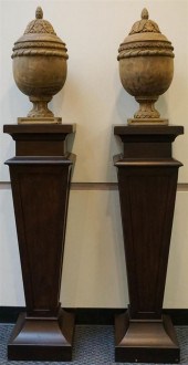 PAIR MODERN FAUX GRANITE URNS