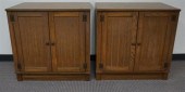 PAIR MODERN OAK VENEERED LOW S