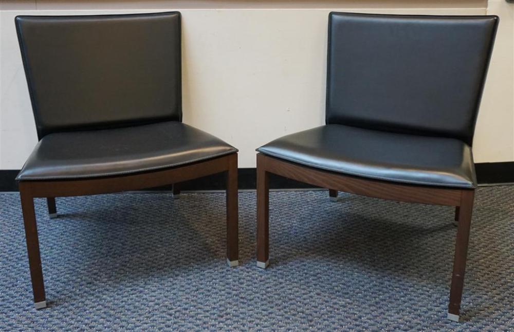 PAIR MODERN STAINED WOOD BLACK