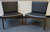 PAIR MODERN STAINED WOOD BLACK