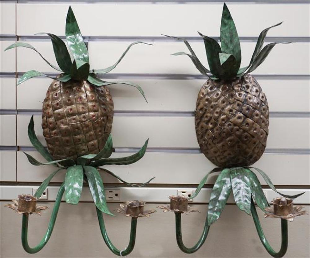 PAIR MODERN TOLE PINEAPPLE