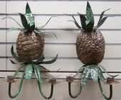PAIR MODERN TOLE PINEAPPLE TWO