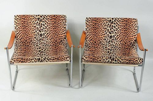 PAIR MODERN TUBULAR CHROME