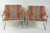PAIR MODERN TUBULAR CHROME CHA