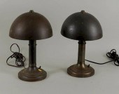 PAIR MODERN/ART DECO METAL DOM