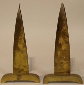 PAIR MODERNIST 1970'S BRASS AN
