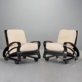 PAIR MODERNIST CUBAN MAHOGANY