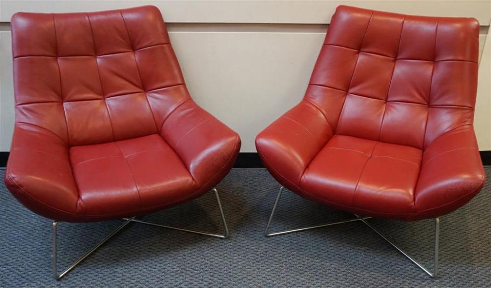 PAIR MODERNIST STYLE CRIMSON RED