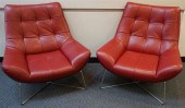 PAIR MODERNIST STYLE CRIMSON R