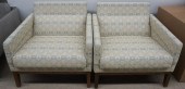 PAIR MODERNIST UPHOLSTERED CLU