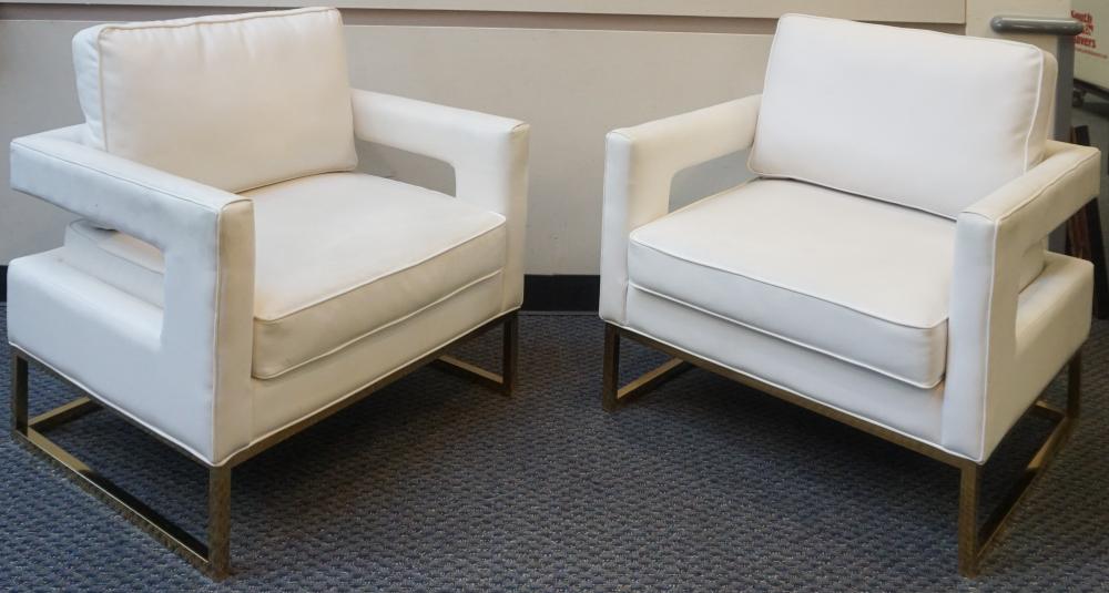 PAIR MODERNIST WHITE VINYL CLUB