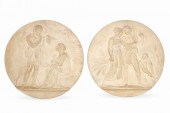 PAIR MOLDED PLASTER RELIEF PLA