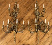 PAIR MONUMENTAL BRONZE BAROQUE
