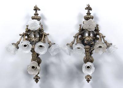 Pair monumental Empire style bronze