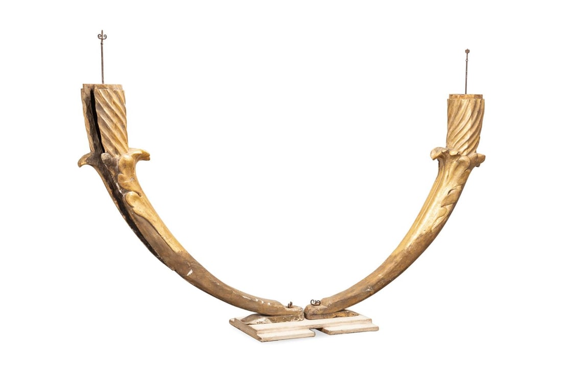 PAIR MONUMENTAL GILDED