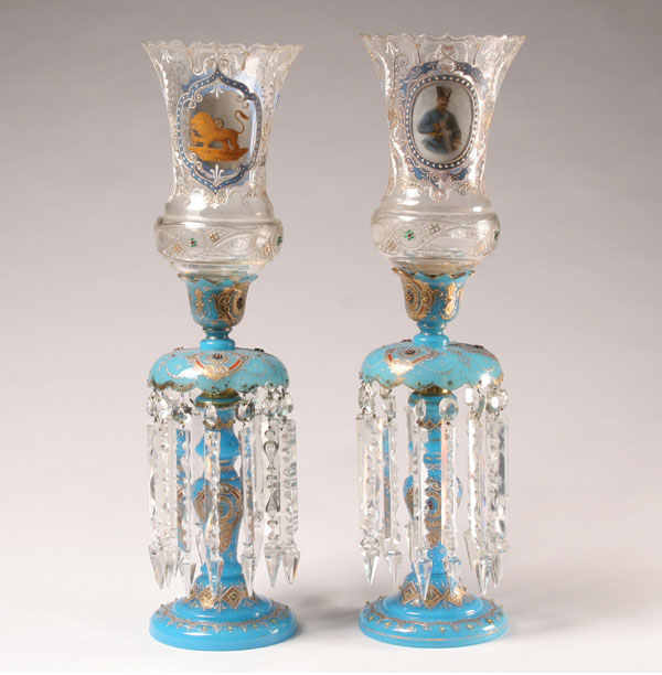 Pair monumental lustres;