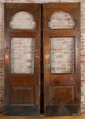 PAIR MONUMENTAL OAK DOORS WITH