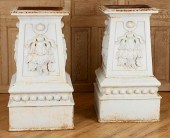 PAIR MONUMENTAL PAINTED CAST I