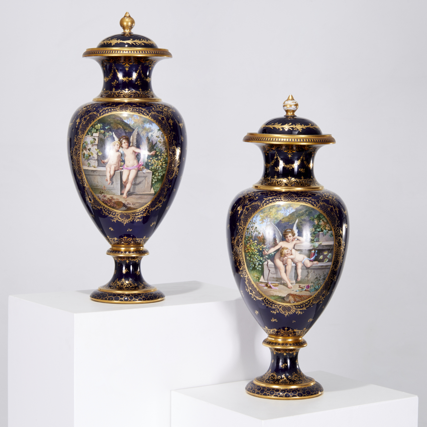 PAIR MONUMENTAL SEVRES STYLE