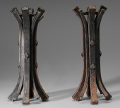 Pair Monumental Wrought Iron C