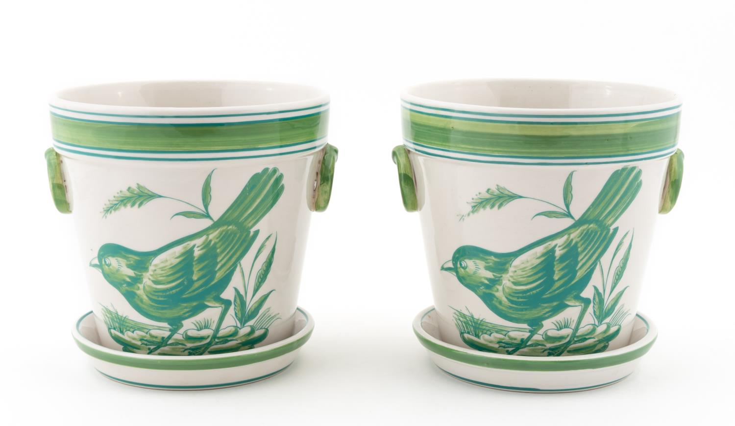 PAIR, MOTTAHEDEH FAIENCE CACHE POTS