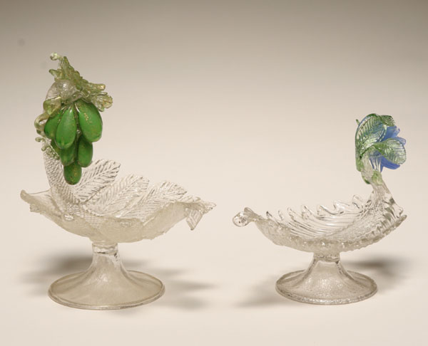 Pair Murano art glass nut dishes