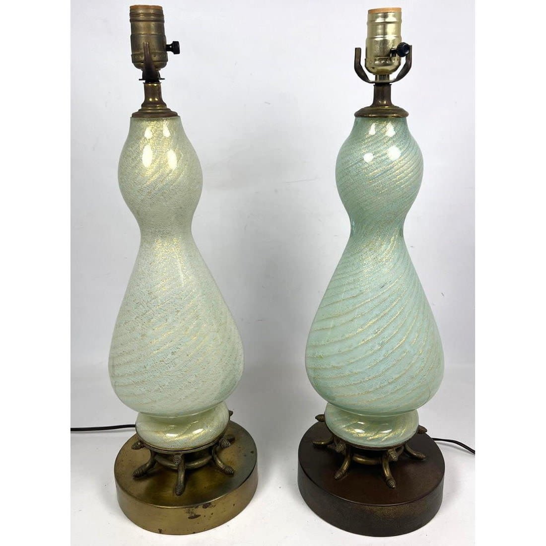 Pair Murano Art Glass Table