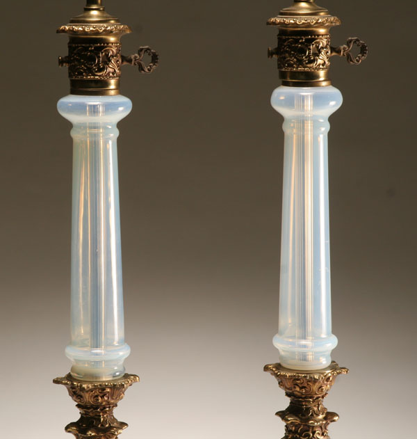 Pair Murano art glass table