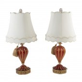 PAIR MURANO CRANBERRY & AVENTU