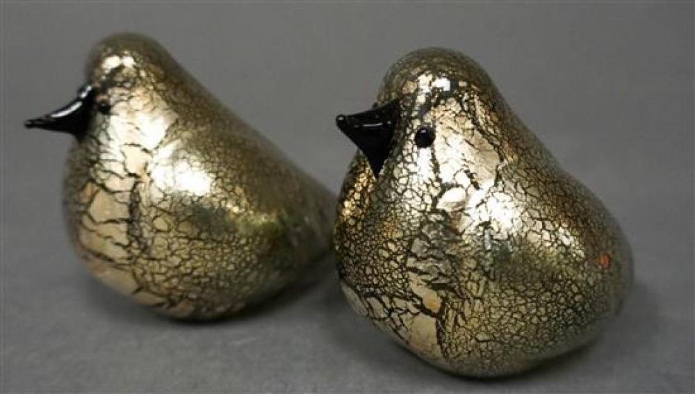 PAIR MURANO PARTIAL GILT