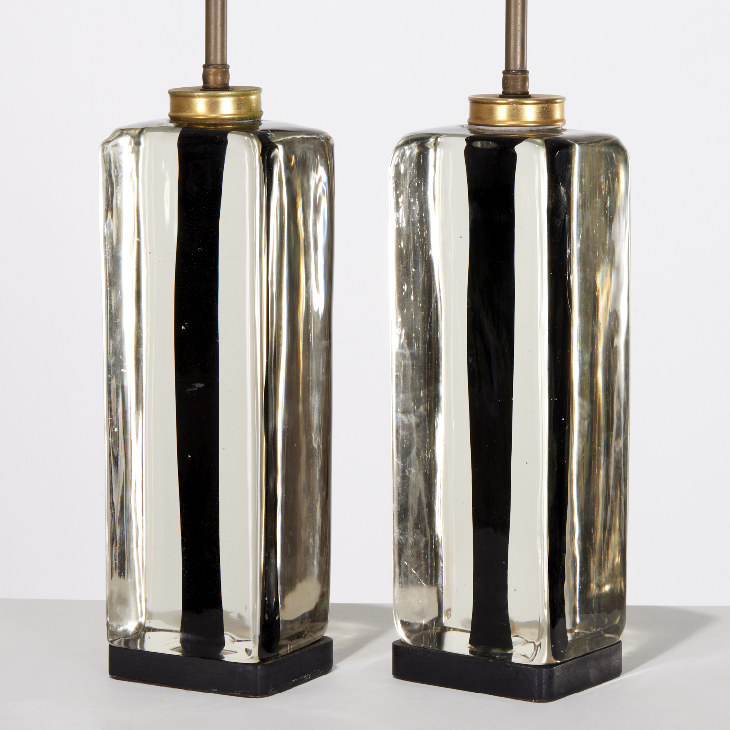 PAIR MURANO SOMMERSO GLASS BLOCK