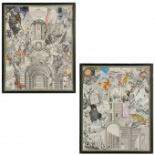 PAIR MYSTICAL OUTSIDER COLLAGE